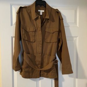 H&M Military Shacket - olive green size S